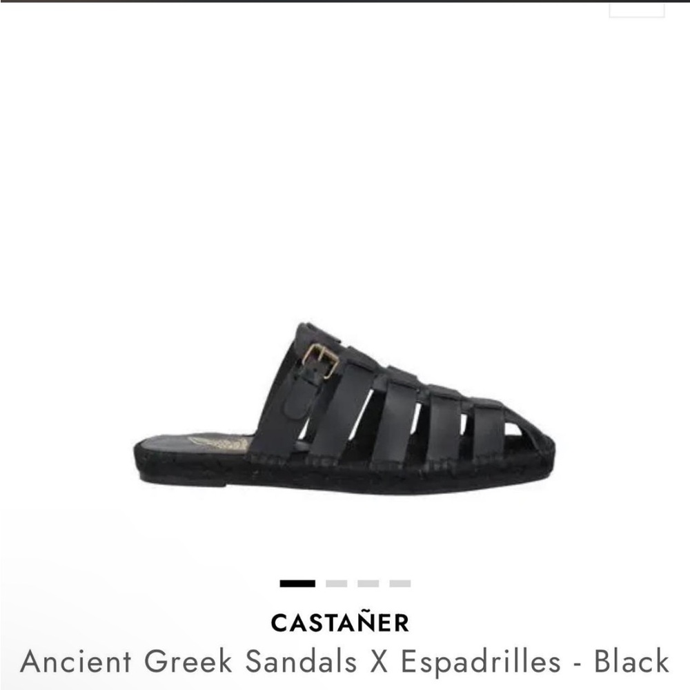 Castañer x Ancient Greek Sandals Thasos Espadrilles in black leather